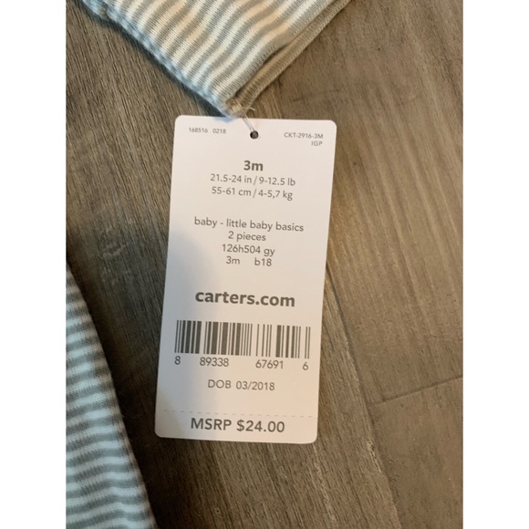 Carter’s Little Baby Basics Onesies 2 Outfits size 3M NWT - Picture 3 of 6